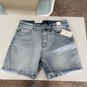 Judy Blue Denim Fringe Shorts